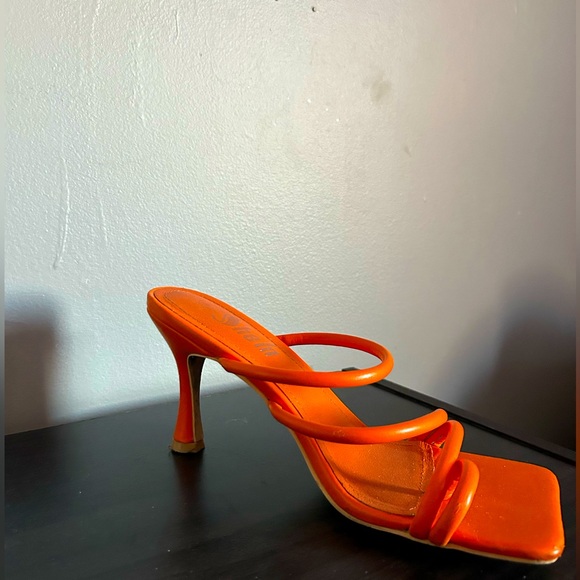 Faux leather slip on heels - Picture 1 of 2